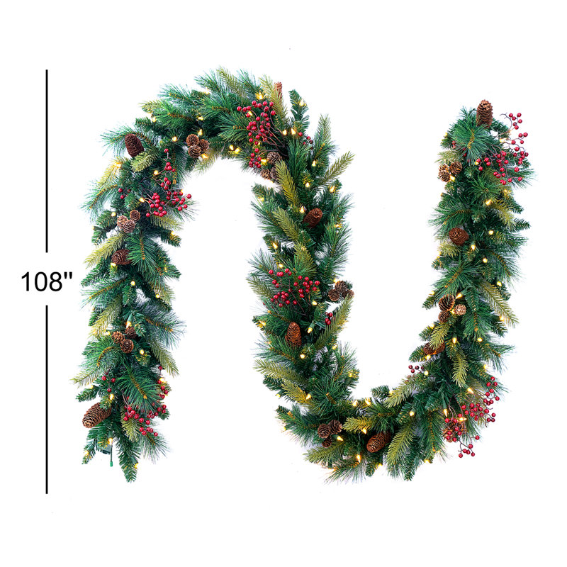 108'' in. Lighted Garland