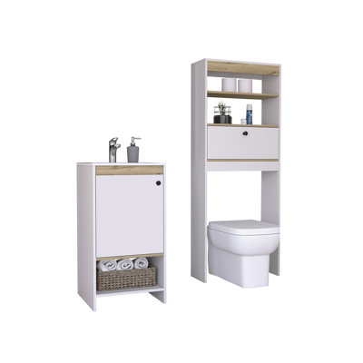 Generra Freestanding Bathroom Storage Furniture Set