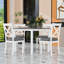 Ensemble de table de salle à manger 5 pièces avec table compacte et 4 chaises rembourrées pour petits espaces