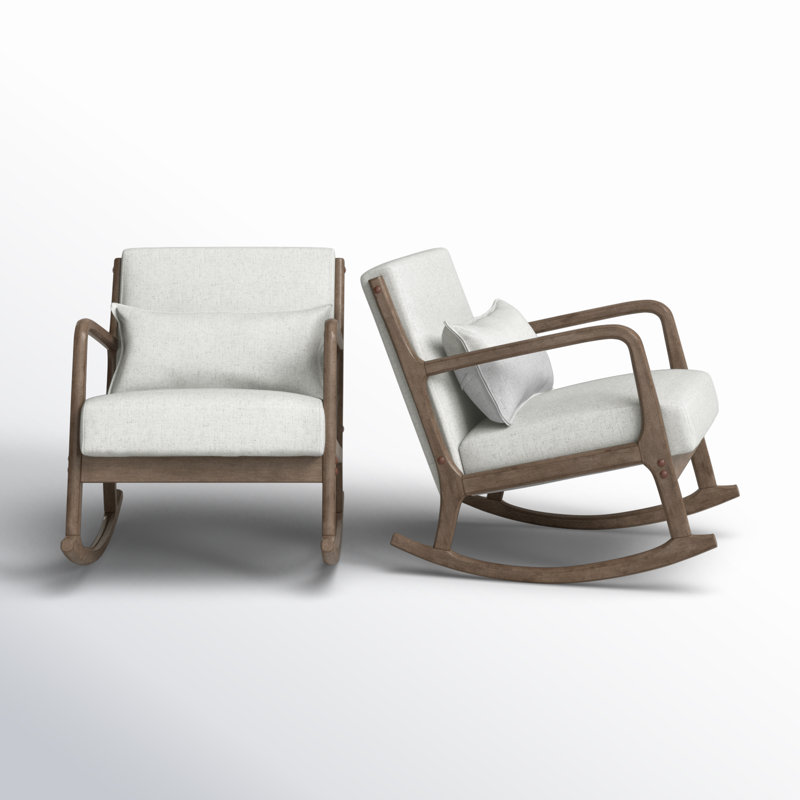 Chaise berçante Collin, Lin blanc
