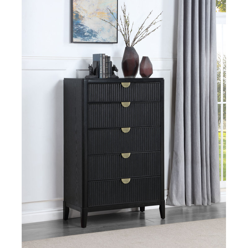 Oressa 5-drawer Bedroom Chest Black