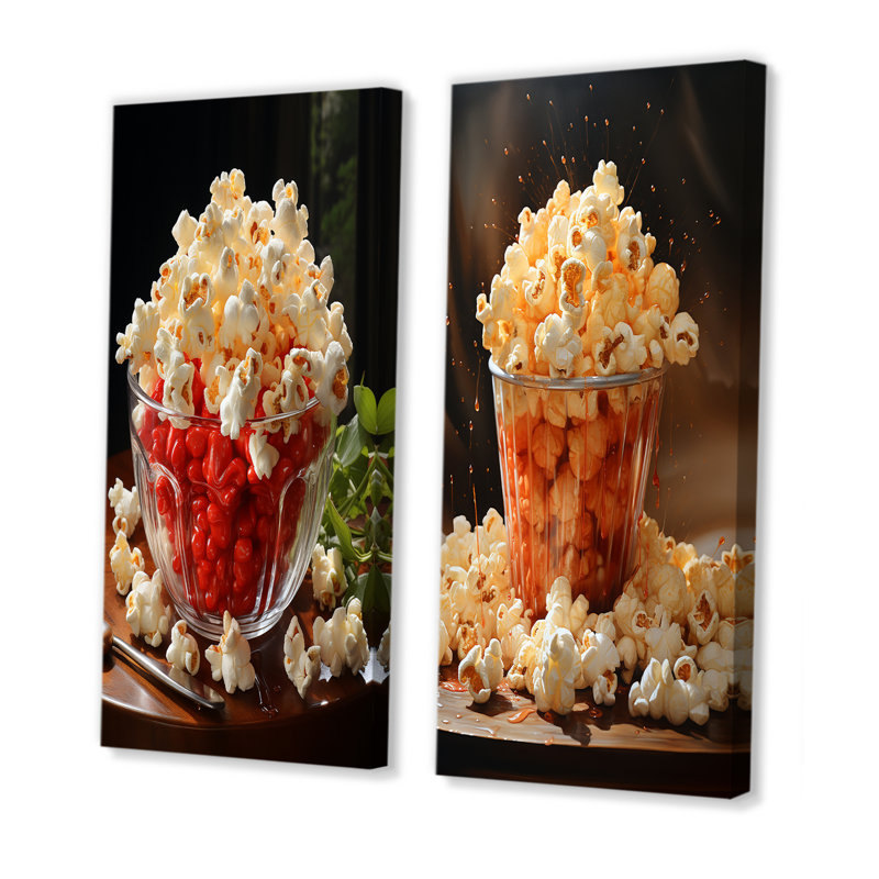 Popcorn Photo Aromatique Pops - ensemble de 2 décorations murales Popcorn, H 40 po x l 41 po, Toile tendue