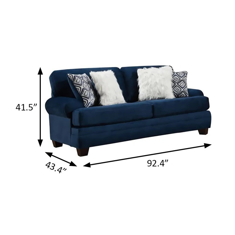 Canapé transitionnel l 92,4 po, bleu marine