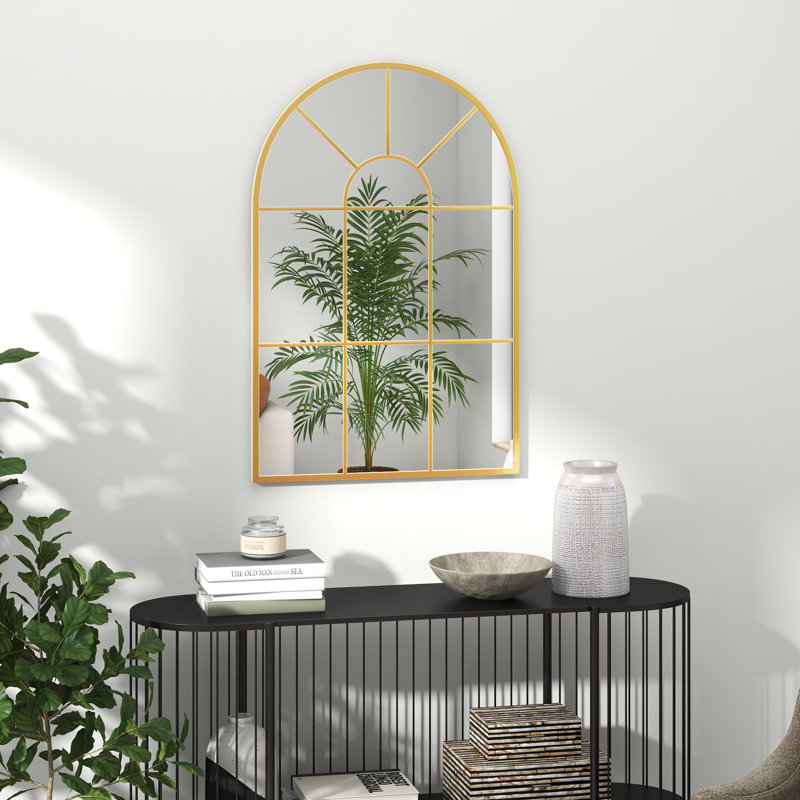 Metal Arch Mirror, Gold, 91cm x 60cm