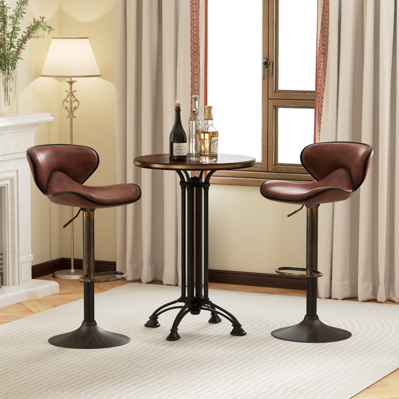 Annilee Swivel Upholstered Adjustable Height Bar Stool