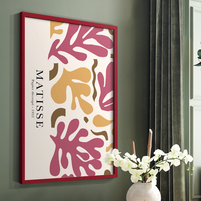 Matisse CCXLVII Framed Print - Solid Wood, Red, 10" H x 8" W