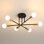 Modern 52cm 6-Light Sputnik Semi Flush Ceiling Light With Bulbs