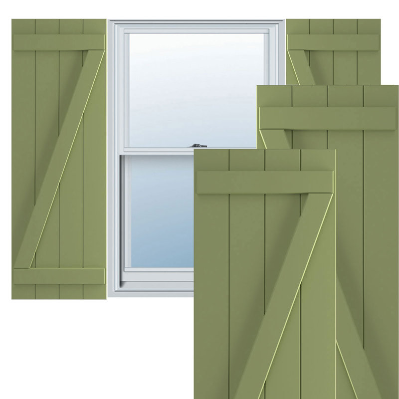 Volets en PVC True Fit, Vert mousse, 21.5", 55"