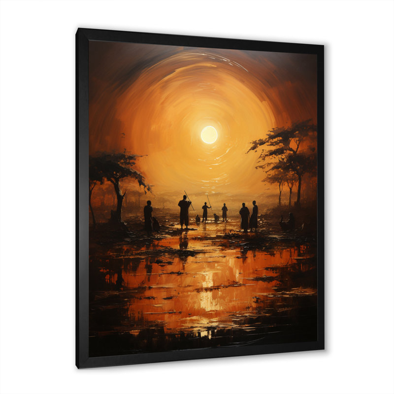 African Tribes Unity " African Tribes Unity ", Black Single Picture Framed Canvas, 20" H x 12" W x 1" D