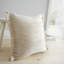Florin Beige Square Throw Pillow Cover