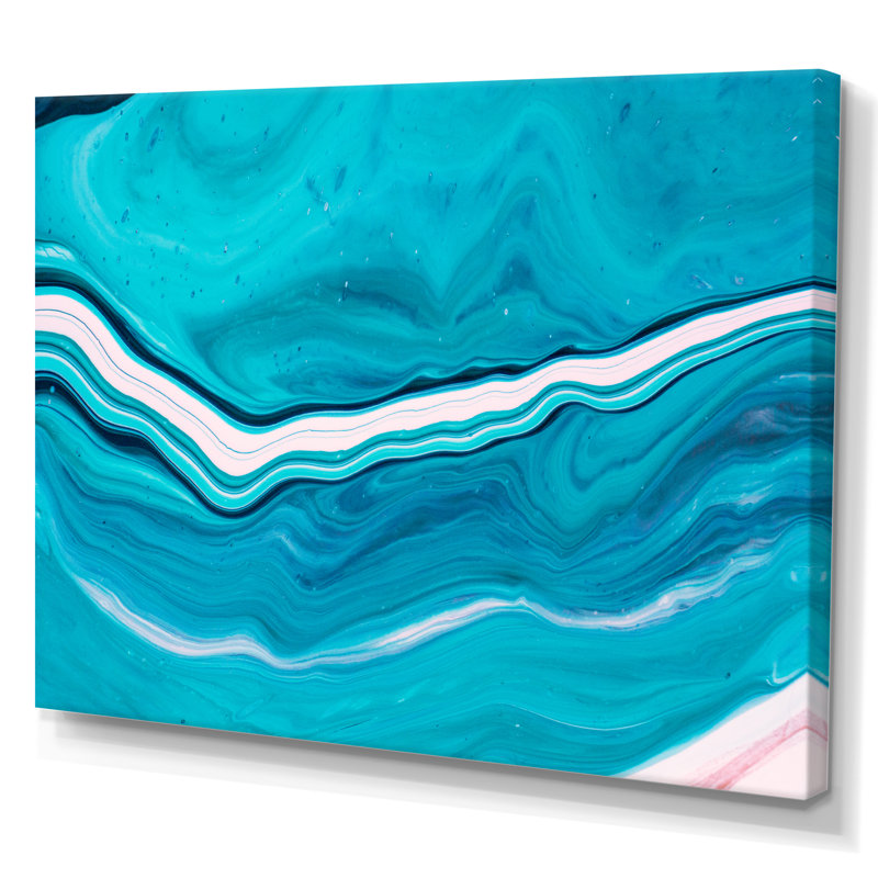 Luxury Turquoise Marble River VI - reproduction d'art sur toile encadrée, H 30 po x l 40 po x P 1,5 po, Toile tendue