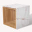 Authentic Italian Marble with Natural Oak Wood Occasional Table / Night Stand-1967789420-1967789421
