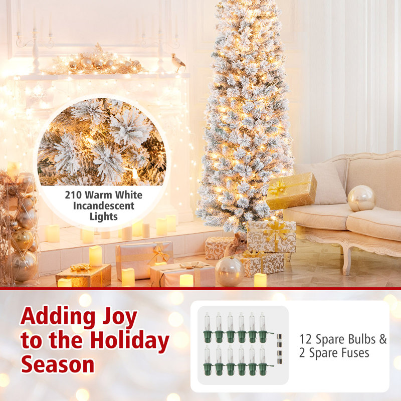 Arbre de Noël artificiel illuminé 7 pi avec lumières blanches chaudes 7 pi, 7'