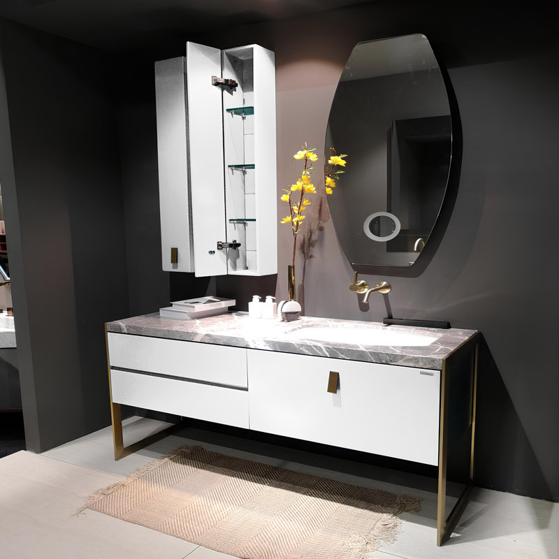 Ensemble de meuble-lavabo blanc mat Carisson Bissoni 55 po