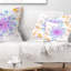 Fleur bleue fractale avec pétales abstraits - coussin à imprimé floral