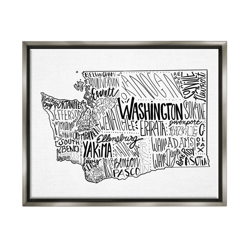 Impression sur toile par Washington, H 17 po x l 21 po x P 1,7 po, Cadre flottant gris lustré