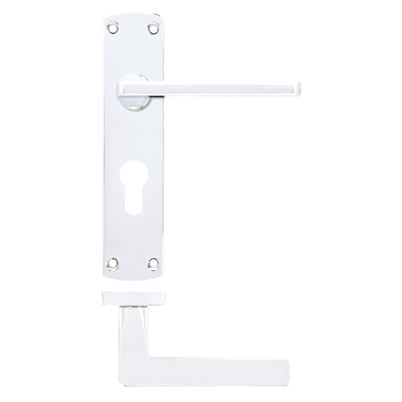 Single Dummy Door Handle, Polished Chrome
