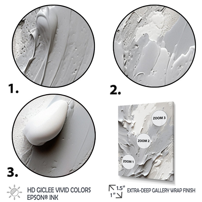 «Gray and Cream Harmony In Chaos I», reproduction d'art sur toile, Toile tendue, H 20 po x l 12 po x P 1 po