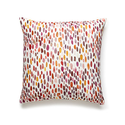 Jamboree Appliqued Linen Throw Pillow