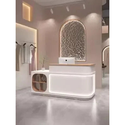 Nails White Reception Desk Store Wood Modern Small Cash Reception Desks