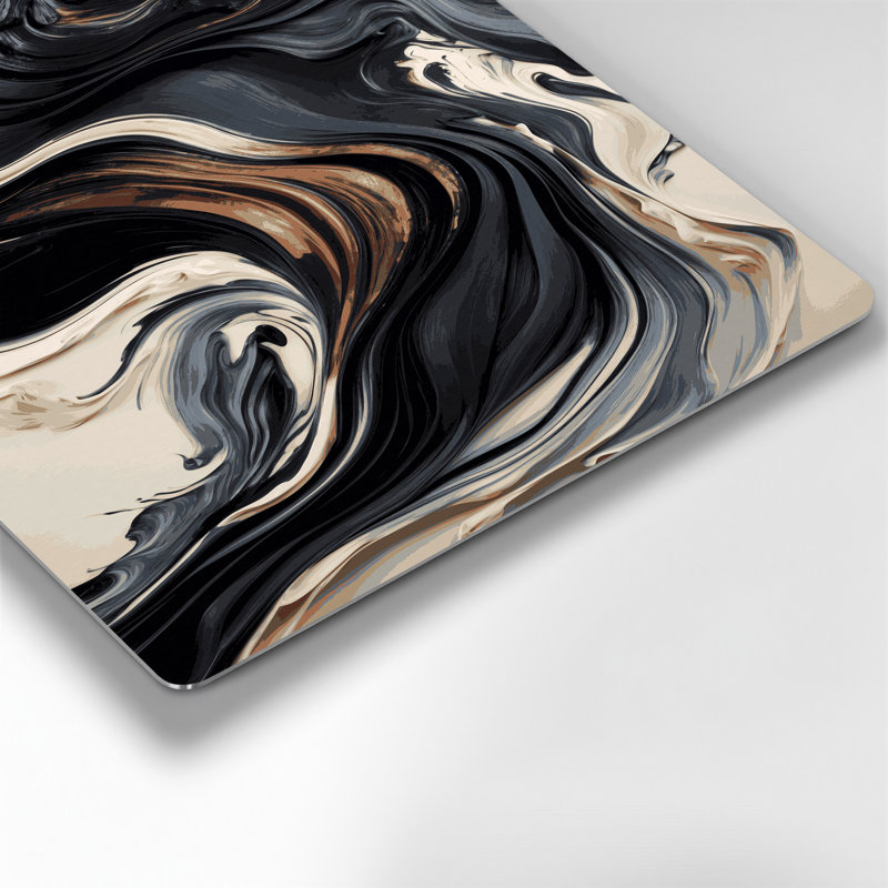 «Lyrical Abstraction 50», art mural gris en métal, H 20 po x l 24 po