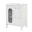 Meuble-lavabo 24 po avec lavabo, meuble-lavabo avec deux tiroirs et porte, tablette réglable, bois massif et panneau de fibres à densité moyenne-829844602