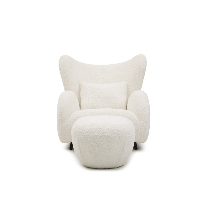 Fauteuil 2p blanc et pour bureau à domicile, espaces variés idéaux, mousse haute densité, fauteuil à oreilles avec structure renforcée avec bureau approprié, rembourrage en mousse confortable