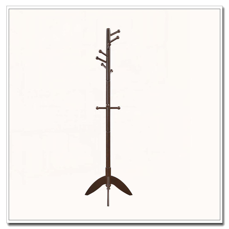 Portemanteau en bois massif, 11 crochets, Marron foncé