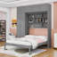 Grand lit escamotable en bois avec garde-robe, armoires et 2 tiroirs-682122094