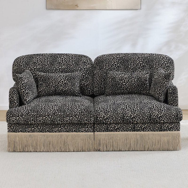 Canapé Comfy Chenille Leopard, Kaki léopard