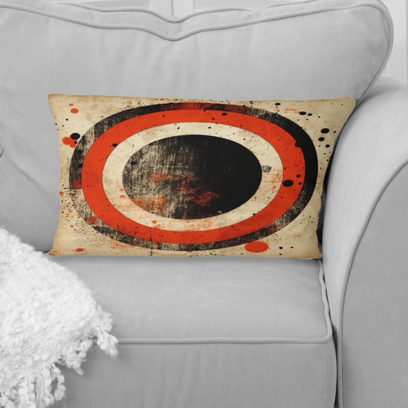 Inner Knowing Retro Circle Art - Coussin décoratif imprimé Mid-Century abstrait