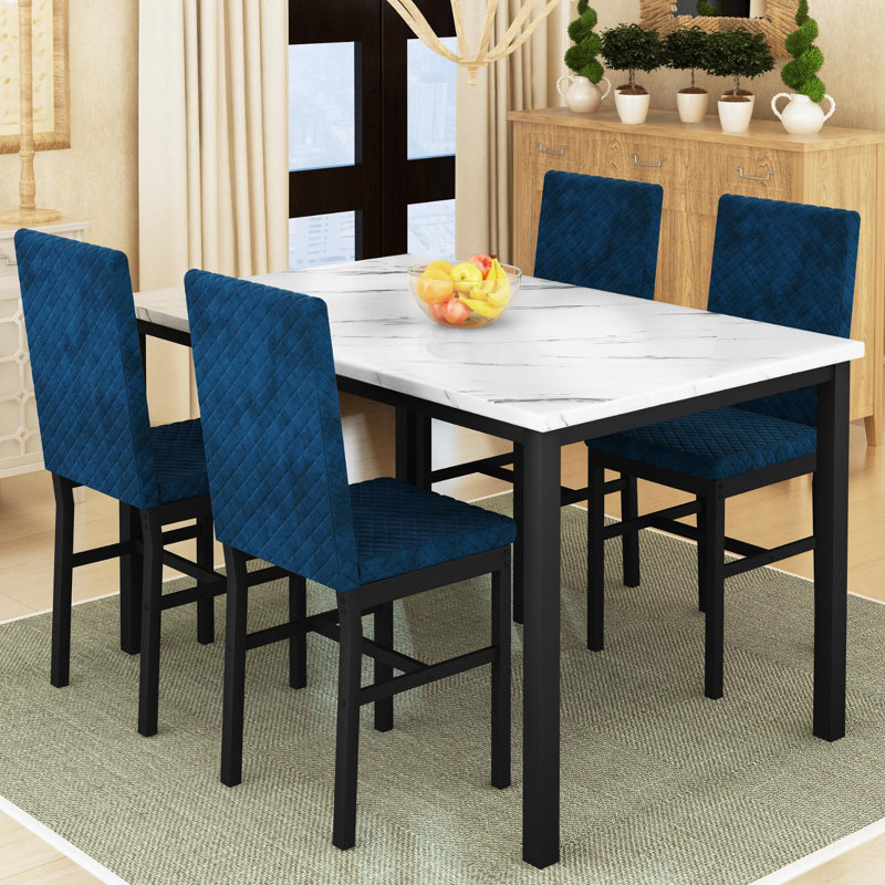 Ensemble de table et chaises Modern Modern, Blue, White