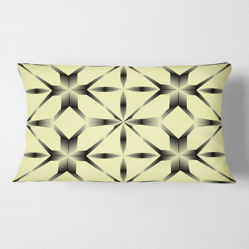 Ornement oriental. Coussin décoratif à motif floral Mid-Century