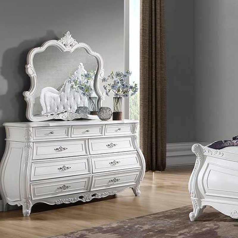 Miroir traditionnel l 45,4 po, blanc