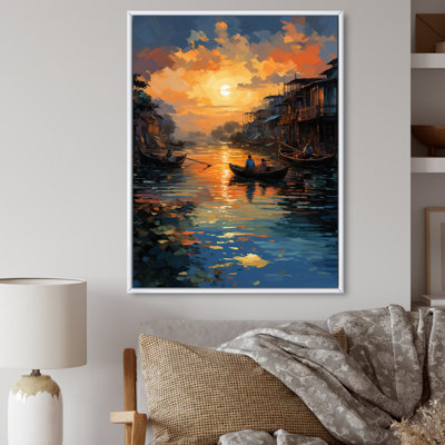 «Shontelle Yellow Canal Canal Sunset», reproduction sur toile