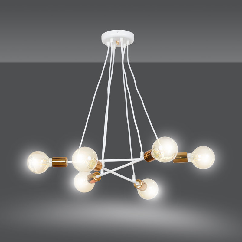 Mullen 6 - Light Cluster Pendant, White
