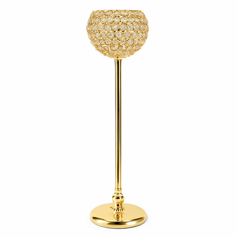 Crystal Tabletop Candelabra, Gold