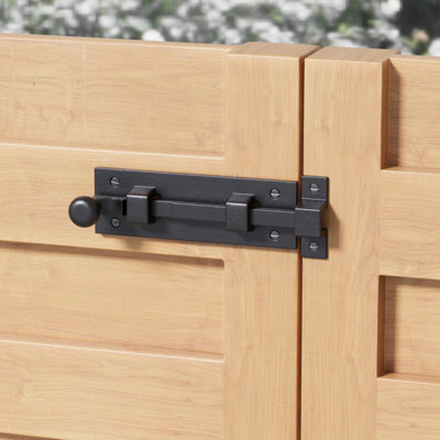 Verrou de porte coulissant noir L 4 po en fer forgé coulissant avec loquet