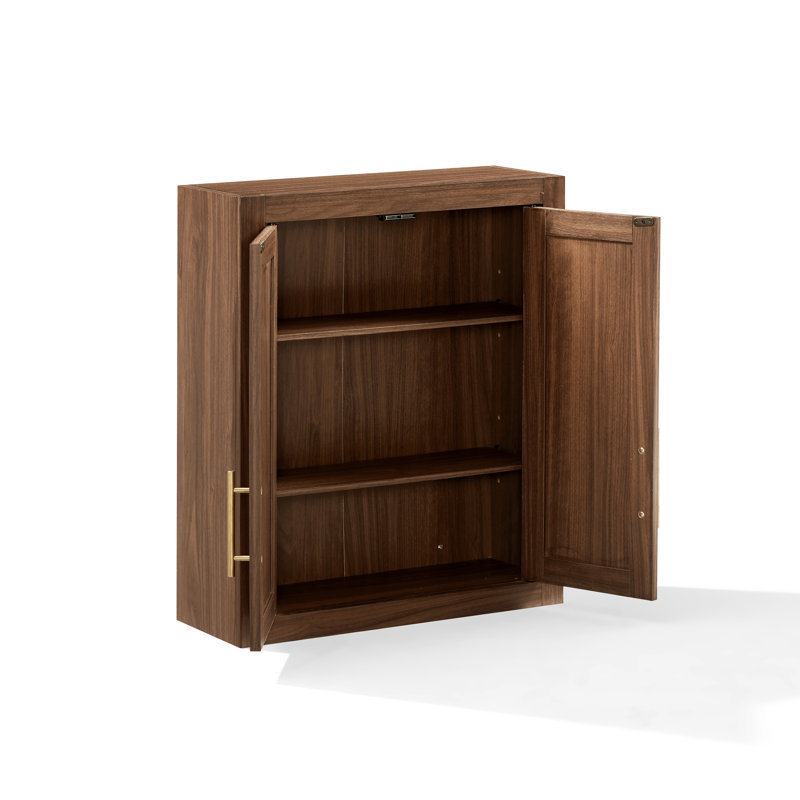 Armoire de salle de bain murale l 22 po x H 26 po x P 8 po Allura, Noyer