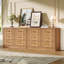 Commode 6 tiroirs pour chambre à coucher, grande commode en bois de chêne-98341129