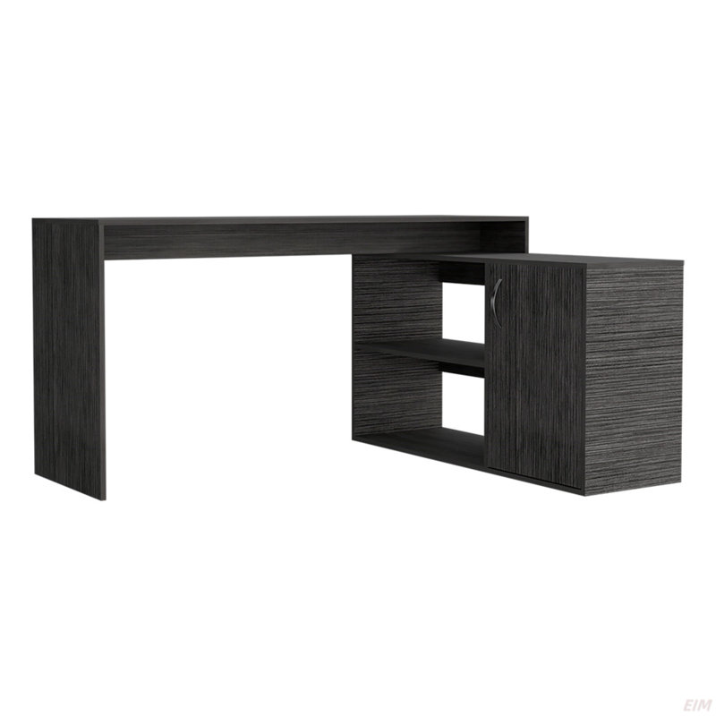 Axis 60" L Shape Computer Desk, Dark Gray