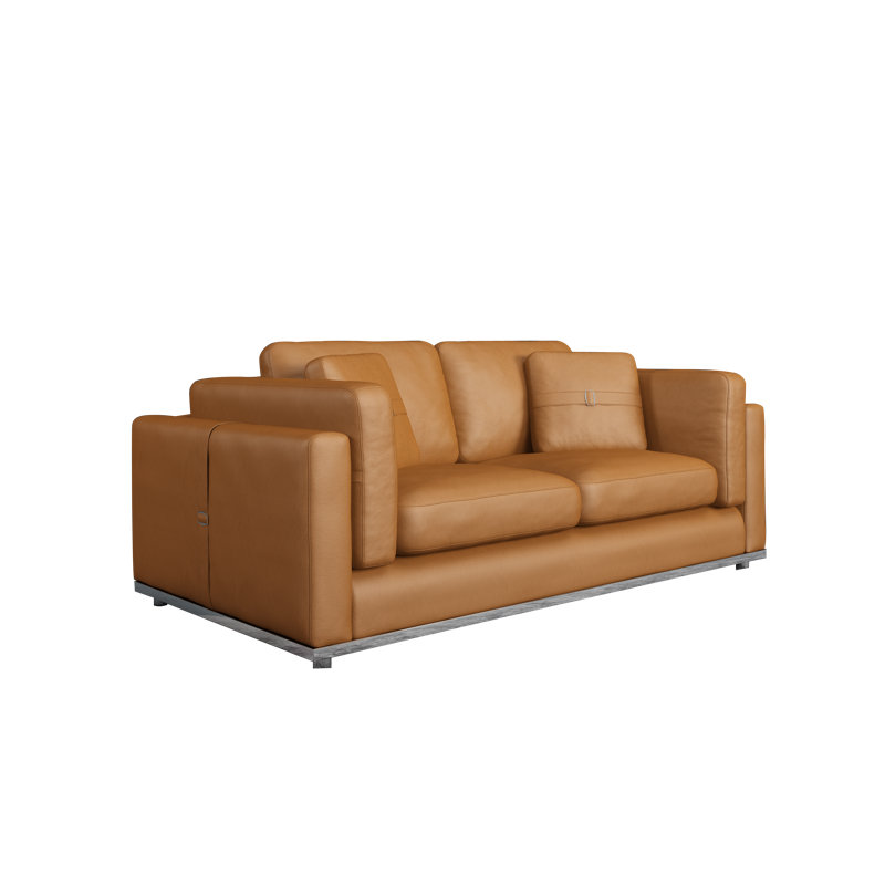Picasso Loveseat, Cognac Genuine Leather