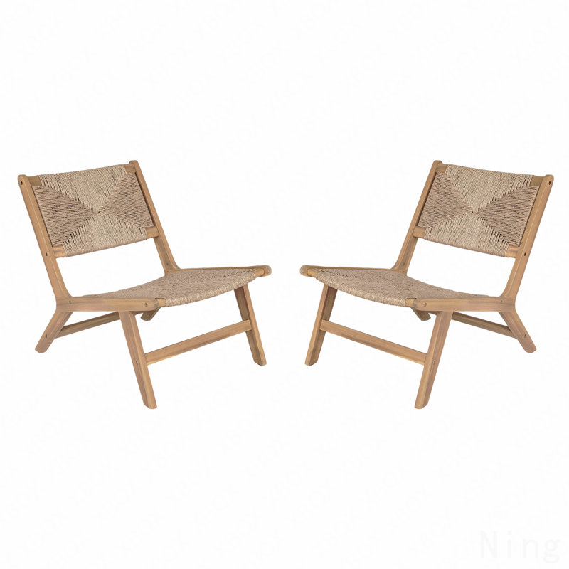 Chaise longue sans accoudoirs en bois d'acacia - Teck clair