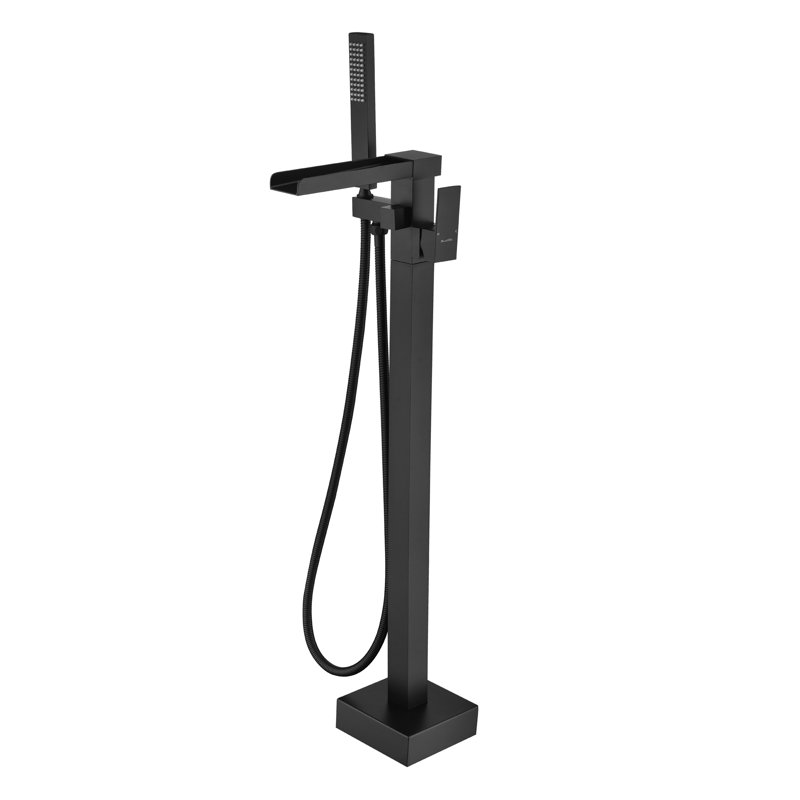 Robinet de baignoire monocommande à fixation au sol, Noir