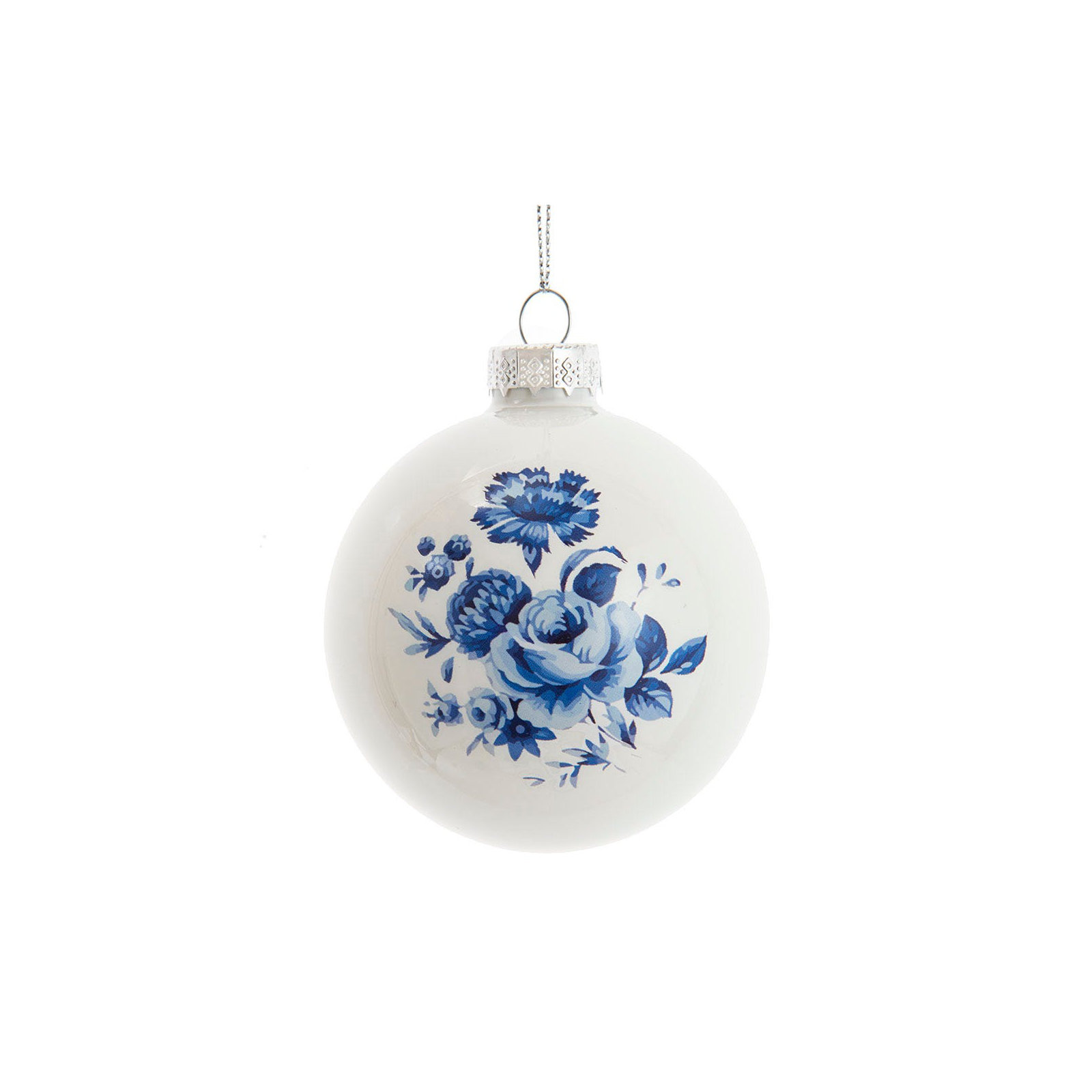 Delft Glass 6 Piece Ball Ornament Set