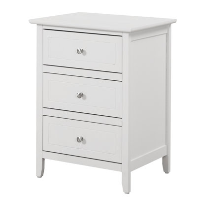 Versatile White Transitional Nightstand