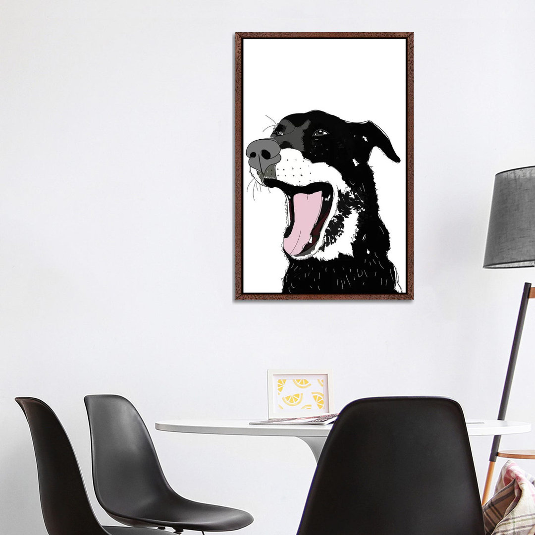 Black Lab Yelling von Sketch And Paws - Gallery-Wrapped Canvas Giclée