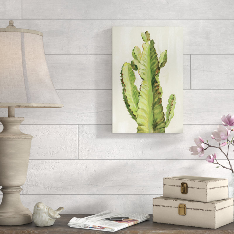 Front Yard Cactus II by Silvia Vassileva - Wrapped Canvas Painting, 46cm H x 30cm W