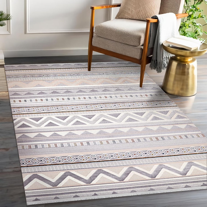 Indoor Area Rugs Low Pile Bedroom Rug Non Slip Floor Mat Soft Entryway Carpet Pad for Hallway ZN005, Rectangle 120 x 180 cm