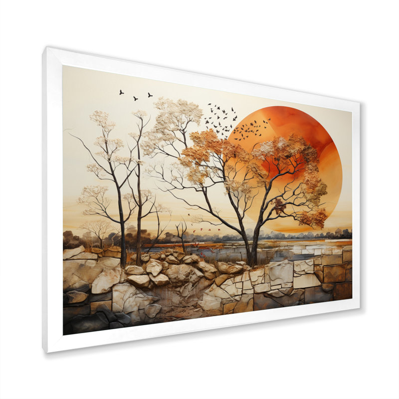 Baobab harmonie I - impression, H 24 po x l 32 po x P 1 po, Cadre photo blanc
